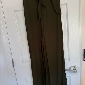 Forever 21 Dark Olive Wide-Leg Pants